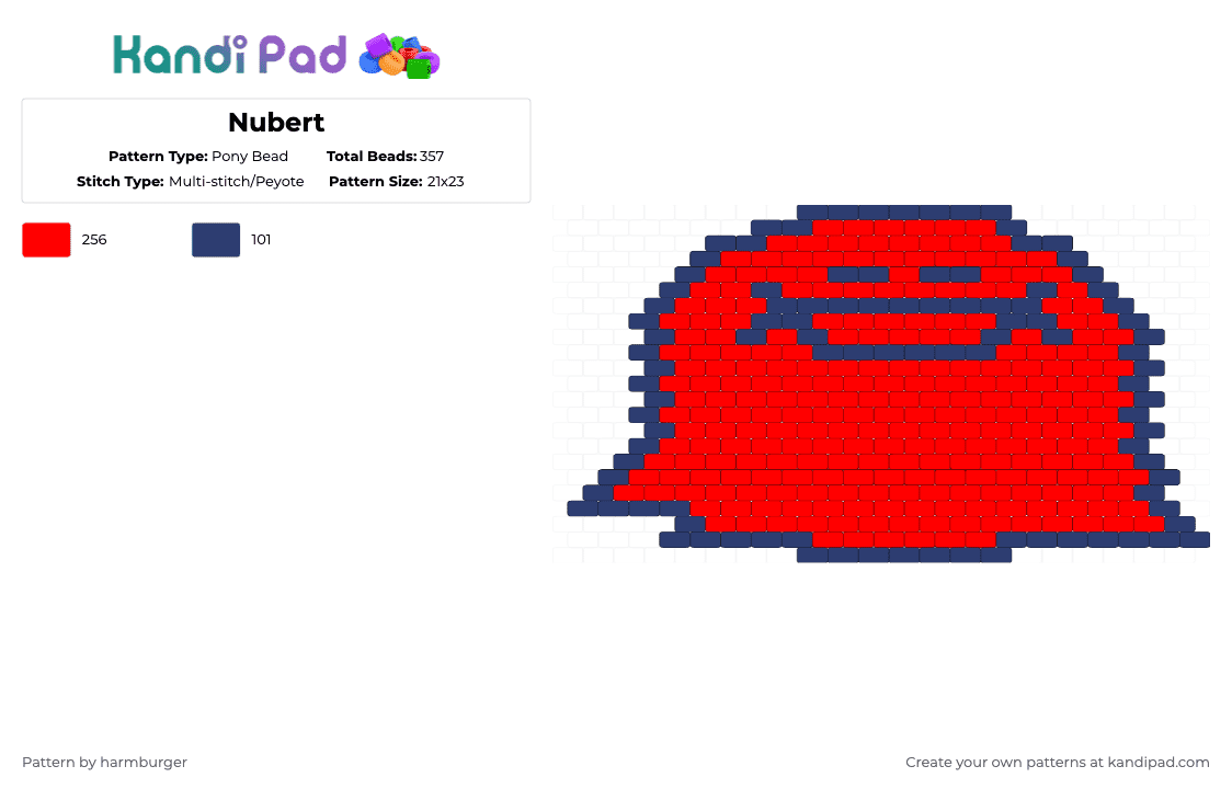 Nubert - Pony Bead Pattern by harmburger on Kandi Pad - purple,red,deltarune,nubert,toby fox,little guy,teehee