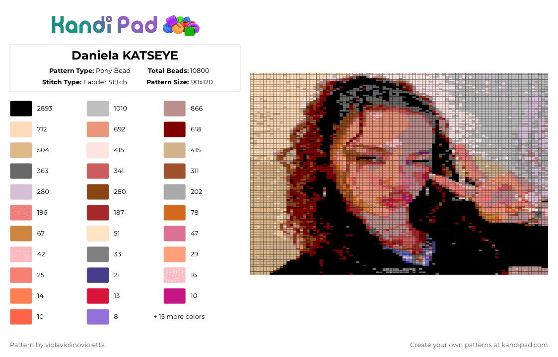 Daniela KATSEYE - Pony Bead Pattern by violaviolinovioletta on Kandi Pad - katseye,daniela