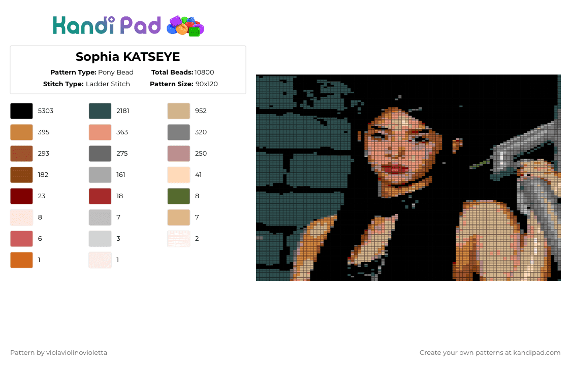 Sophia KATSEYE - Pony Bead Pattern by violaviolinovioletta on Kandi Pad - katseye,sophia