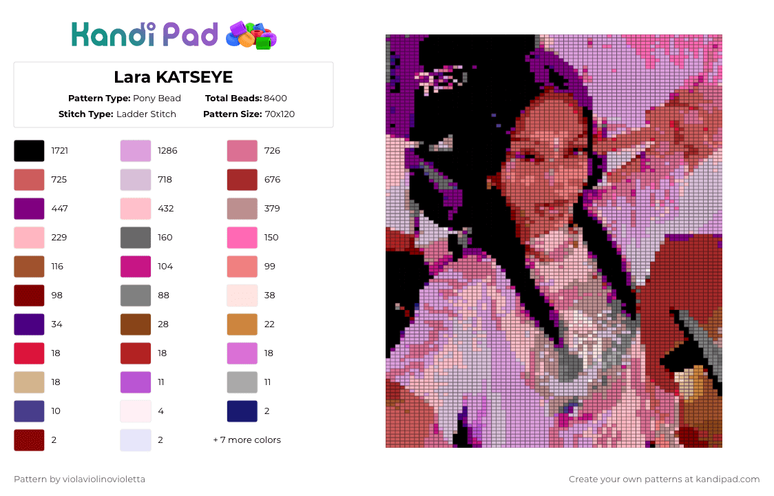Lara KATSEYE - Pony Bead Pattern by violaviolinovioletta on Kandi Pad - katseye,lara