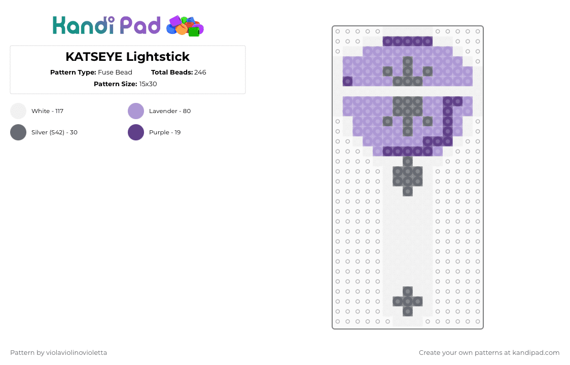 KATSEYE Lightstick - Fuse Bead Pattern by violaviolinovioletta on Kandi Pad - pink