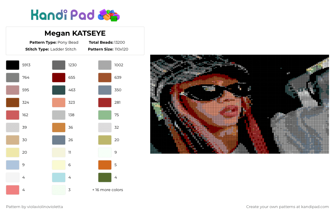 Megan KATSEYE - Pony Bead Pattern by violaviolinovioletta on Kandi Pad - katseye,megan