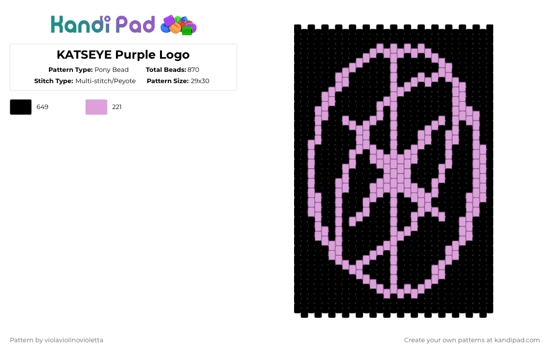 KATSEYE Purple Logo - Pony Bead Pattern by violaviolinovioletta on Kandi Pad - black