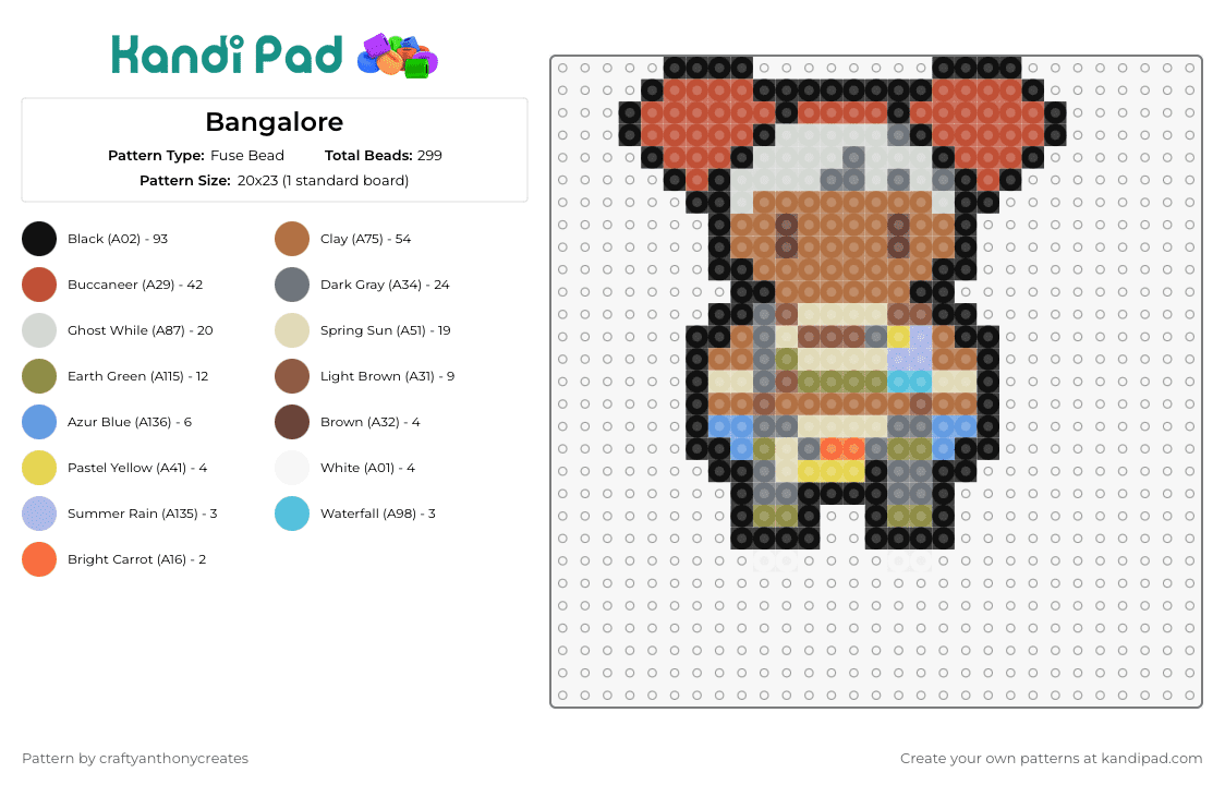 Bangalore - Fuse Bead Pattern by craftyanthonycreates on Kandi Pad - bangalore,apex legends,video games,tactical,iconic,character,craft,style,blend