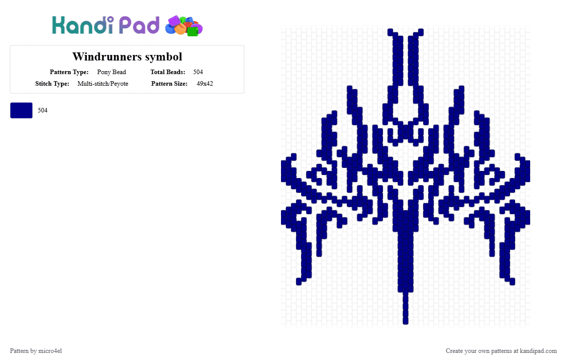 Windrunners symbol - Pony Bead Pattern by micro4el on Kandi Pad - cosmere, glyph, knights radiant, purple, stormlight, the stormlight archive, windrunner