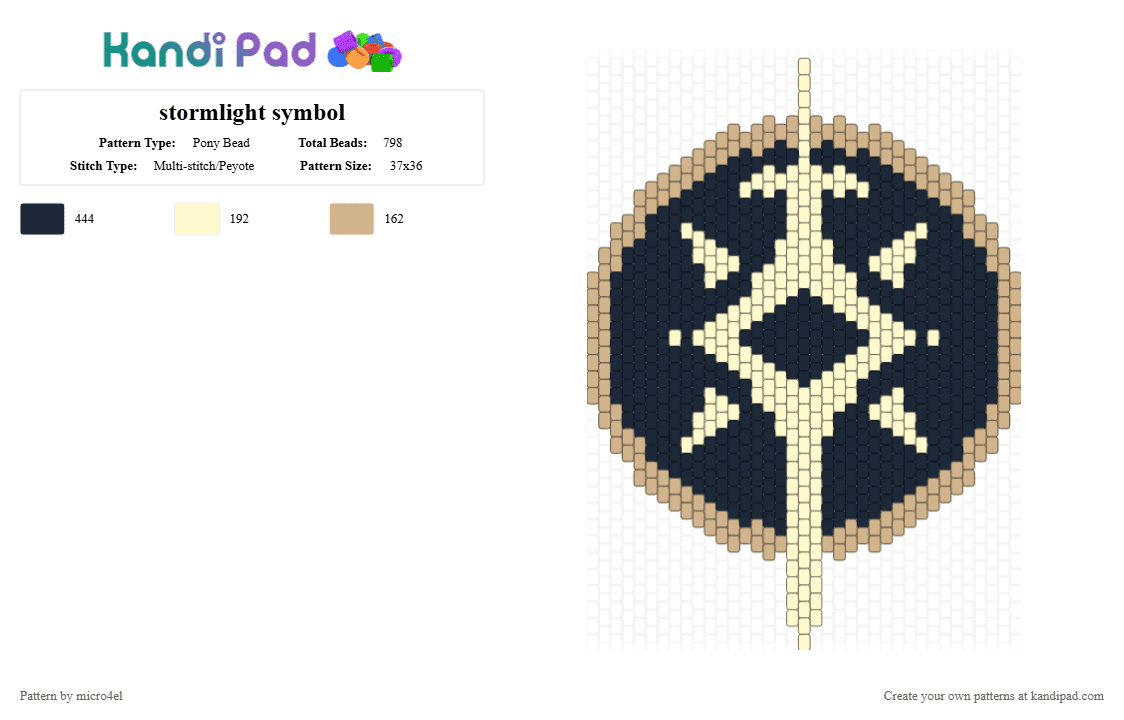 stormlight symbol - Pony Bead Pattern by micro4el on Kandi Pad - yellow,beige,stormlight,cosmere,stormlight archive,knight radiant,symbol