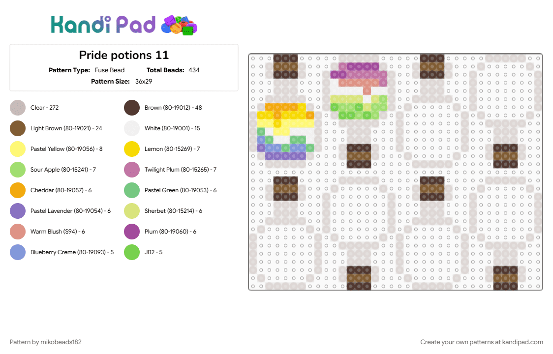 Pride potions 11 - Fuse Bead Pattern by mikobeads182 on Kandi Pad - beige, brown, minecraft, pride