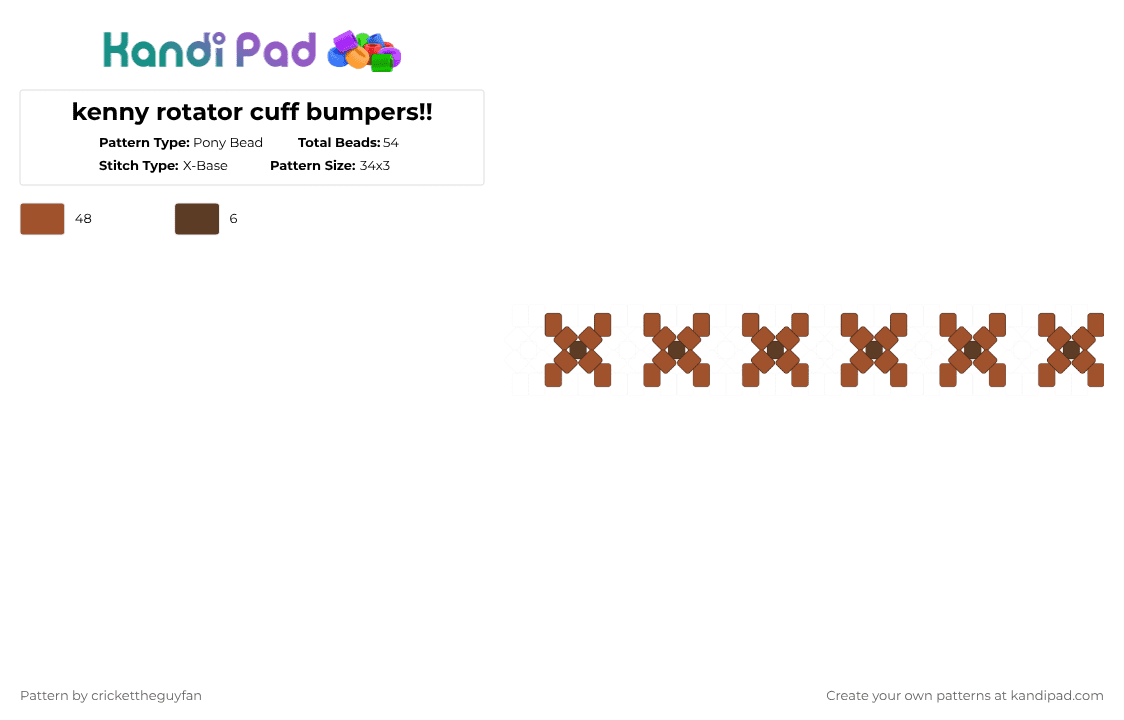 kenny rotator cuff bumpers!! - Pony Bead Pattern by deleted_user_967936 on Kandi Pad - kenny mccormick, orange, red, rotator cuff, silly, south park