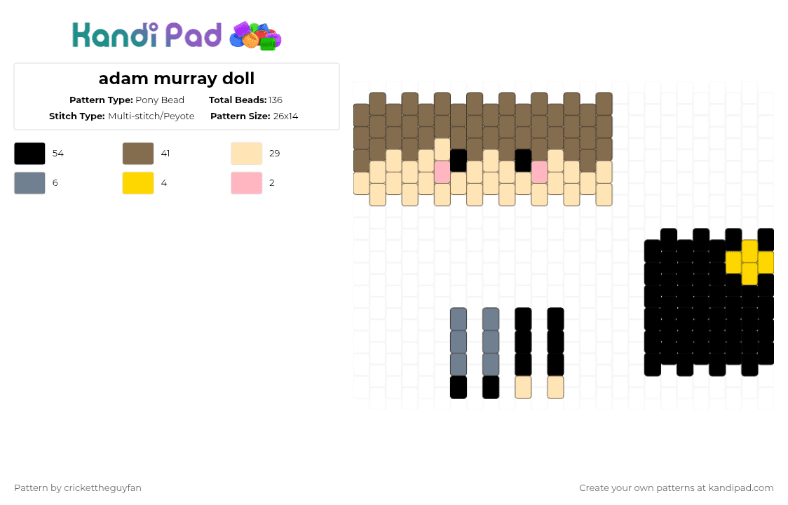 adam murray doll - Pony Bead Pattern by deleted_user_967936 on Kandi Pad - tan,beige,doll,silly,mandela catalogue,tmc