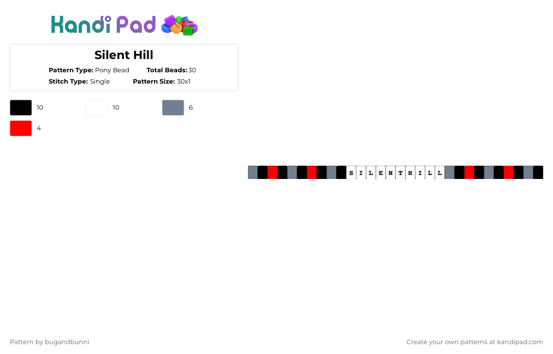 Silent Hill - Pony Bead Pattern by bugandbunni on Kandi Pad - horror,video game,silent hill
