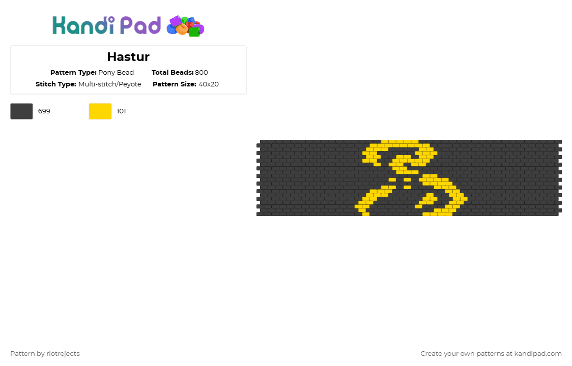 Hastur - Pony Bead Pattern by riotrejects on Kandi Pad - black