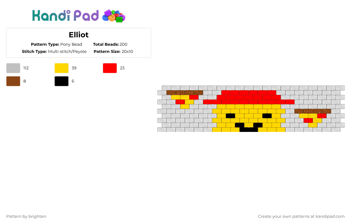 Elliot - Pony Bead Pattern by brighten on Kandi Pad - beige,forsaken,elliot
