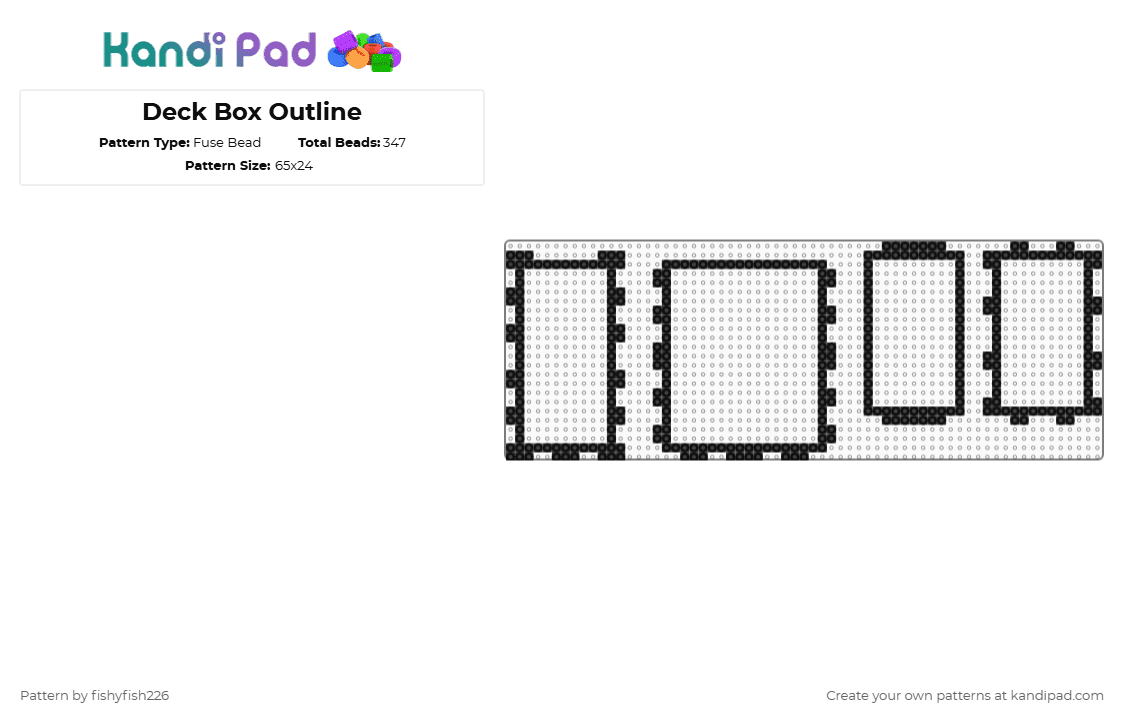 Deck Box Outline - Fuse Bead Pattern by fishyfish226 on Kandi Pad - black