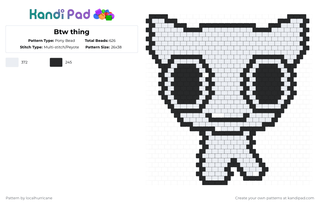 Btw thing Pony Bead Pattern - Kandi Pad | Kandi Patterns, Fuse Bead ...