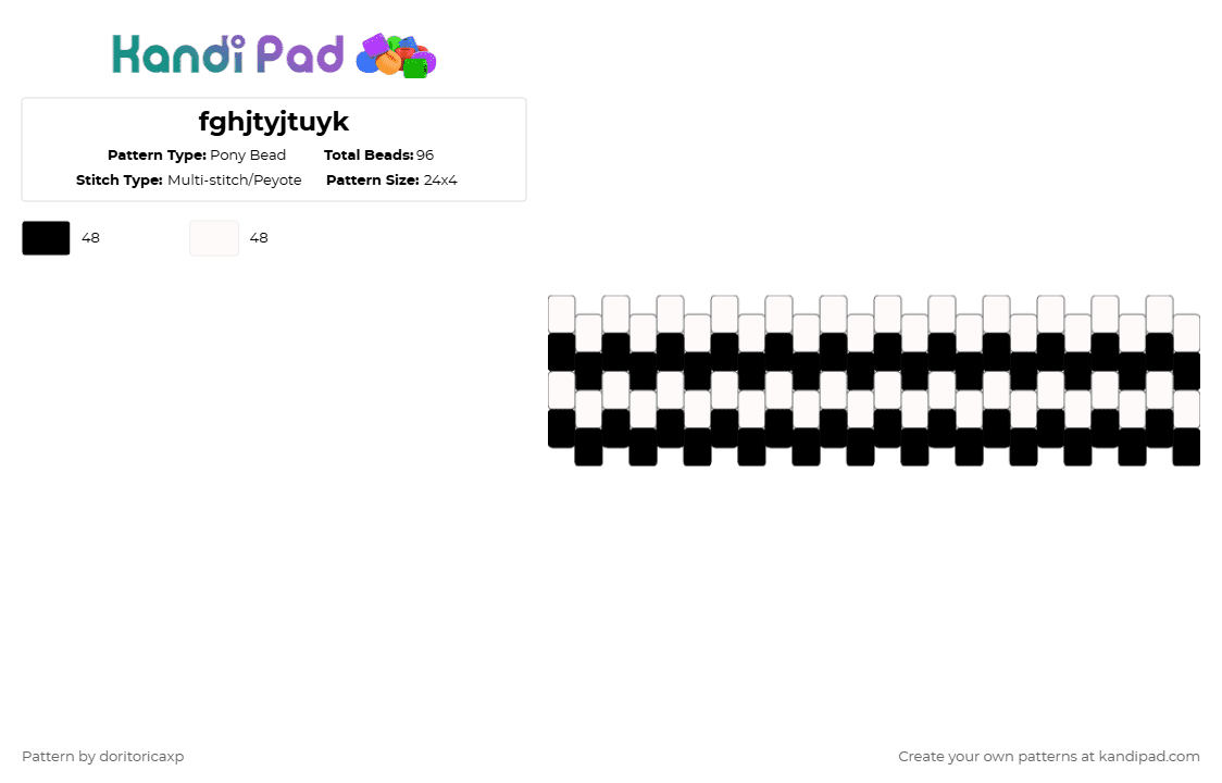fghjtyjtuyk - Pony Bead Pattern by doritoricaxp on Kandi Pad - black,white