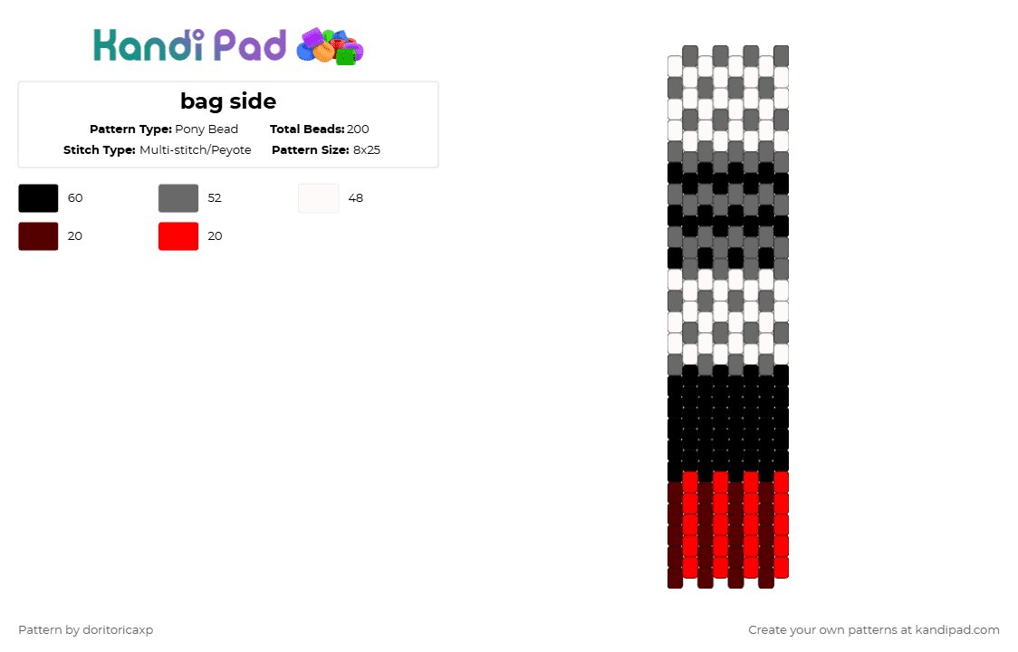 bag side - Pony Bead Pattern by doritoricaxp on Kandi Pad - 