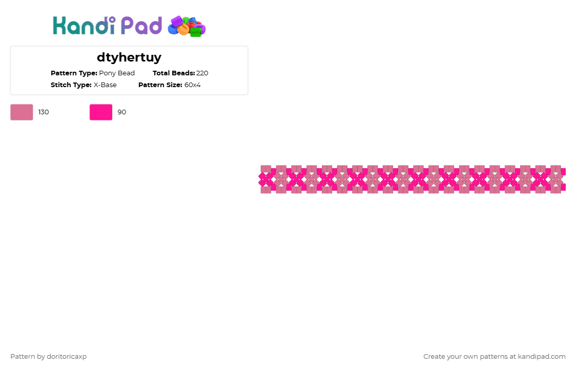 dtyhertuy - Pony Bead Pattern by doritoricaxp on Kandi Pad - pink