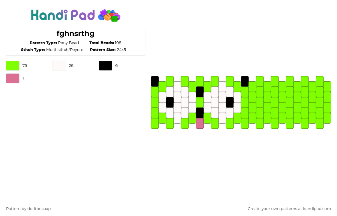 fghnsrthg - Pony Bead Pattern by doritoricaxp on Kandi Pad - green