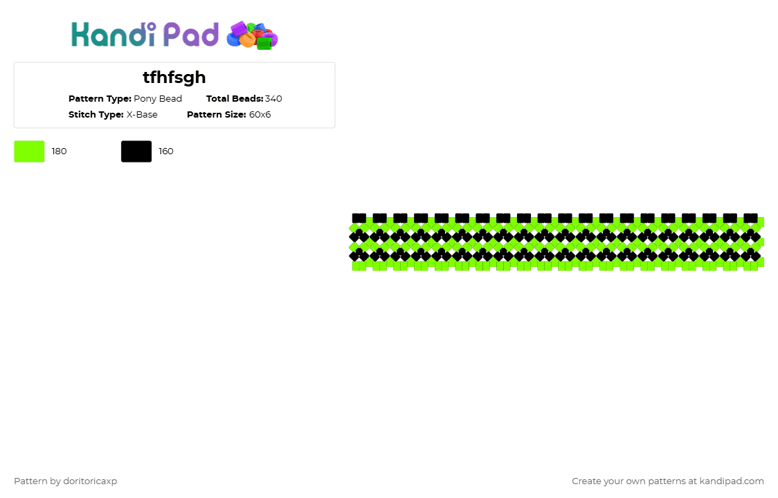 tfhfsgh - Pony Bead Pattern by doritoricaxp on Kandi Pad - green,black