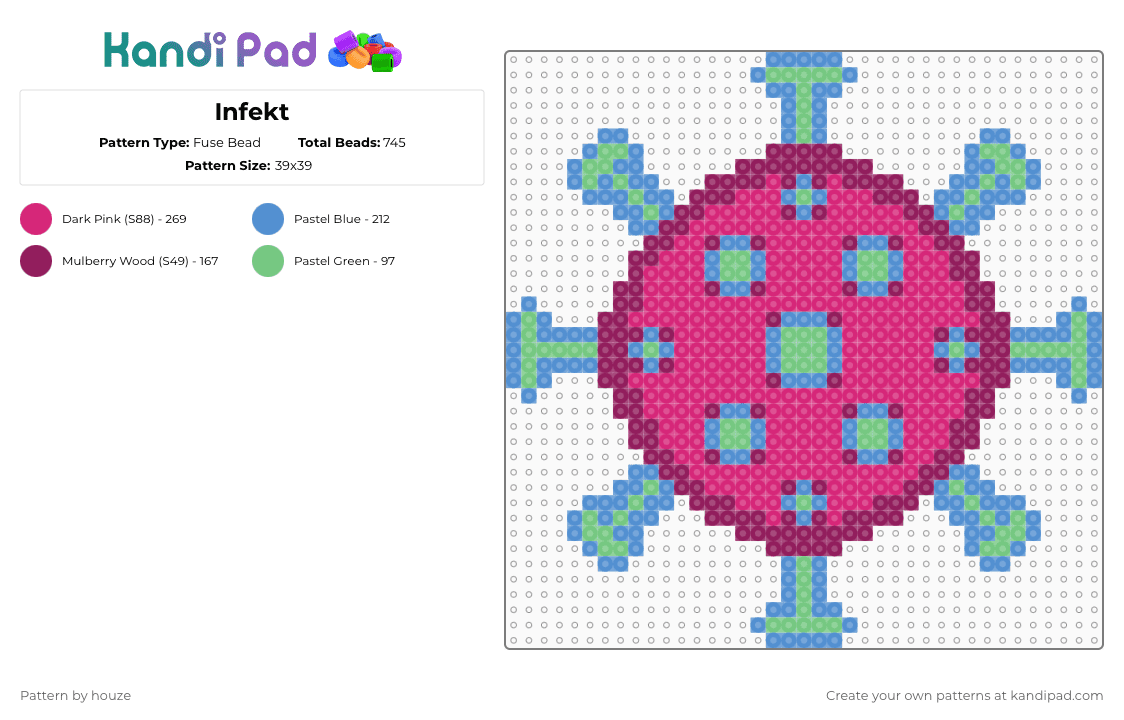 Infekt - Fuse Bead Pattern by houze on Kandi Pad - pink,infekt