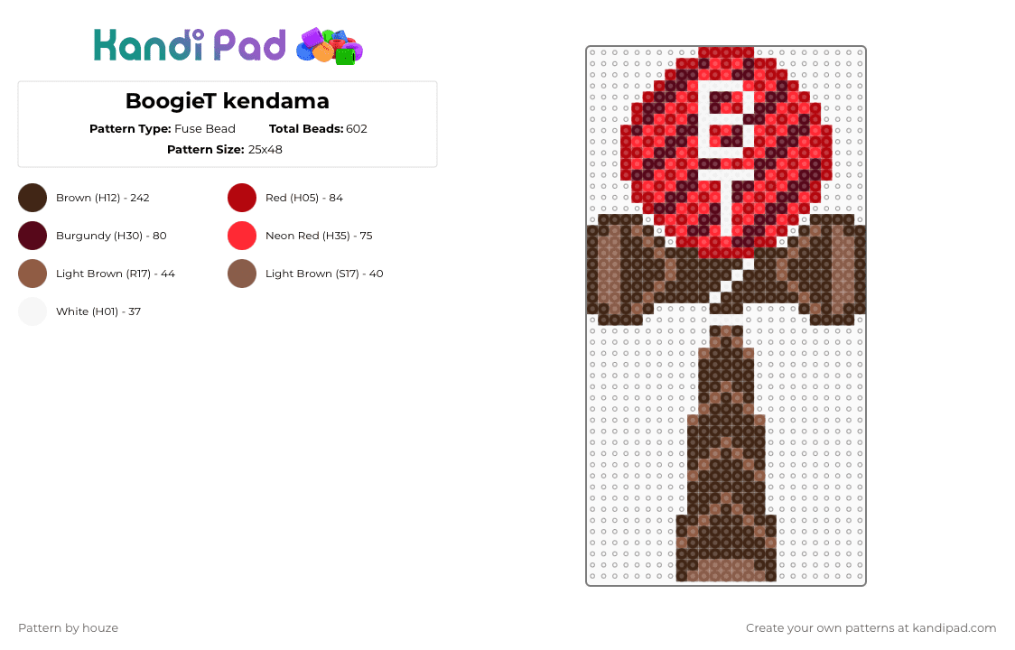 BoogieT kendama - Fuse Bead Pattern by houze on Kandi Pad - boogie t,brown,boogiet,kendama