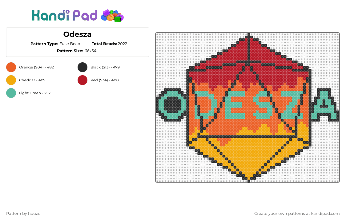 Odesza - Fuse Bead Pattern by houze on Kandi Pad - orange