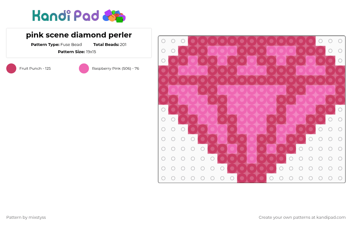 pink scene diamond perler - Fuse Bead Pattern by mixstyss on Kandi Pad - pink,cotdcrystals