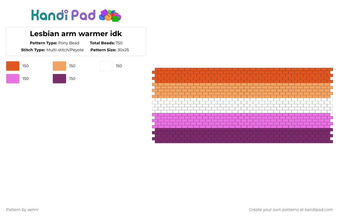 Lesbian arm warmer idk - Pony Bead Pattern by aenni on Kandi Pad - pink,wlw,lesbian