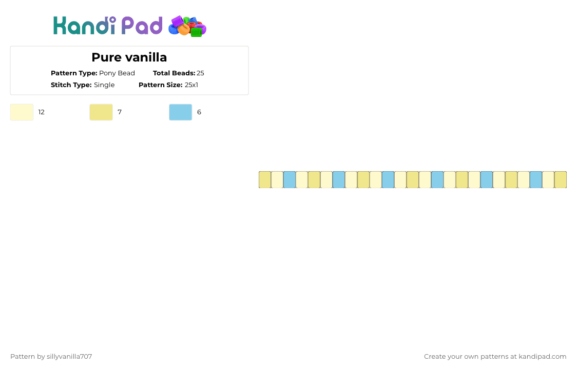 Pure vanilla - Pony Bead Pattern by deleted_user_651954 on Kandi Pad - yellow