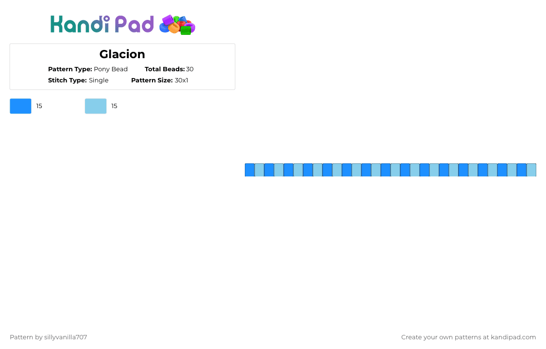 Glacion - Pony Bead Pattern by deleted_user_651954 on Kandi Pad - light blue