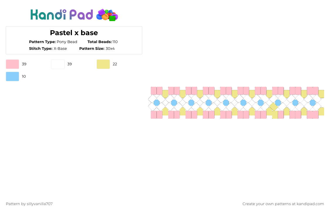 Pastel x base - Pony Bead Pattern by deleted_user_651954 on Kandi Pad - pink