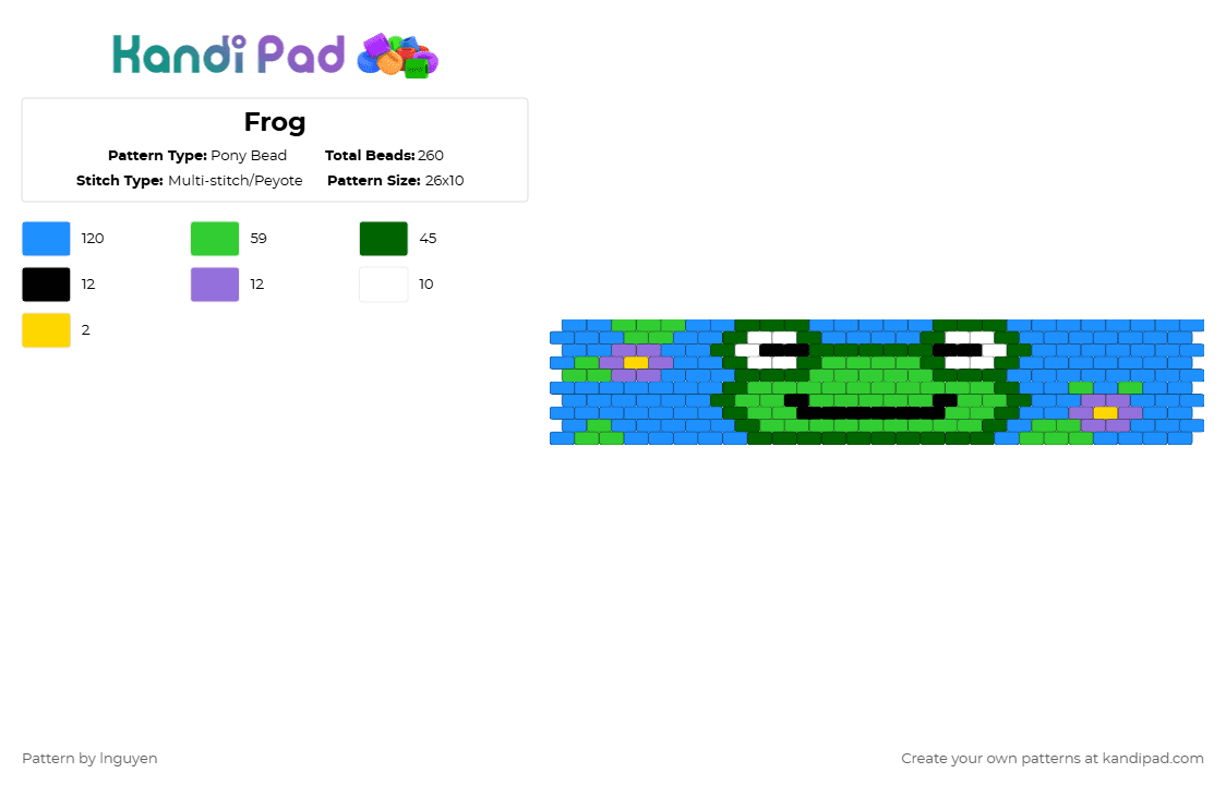 Frog Pony Bead Pattern - Kandi Pad | Kandi Patterns, Fuse Bead Patterns ...