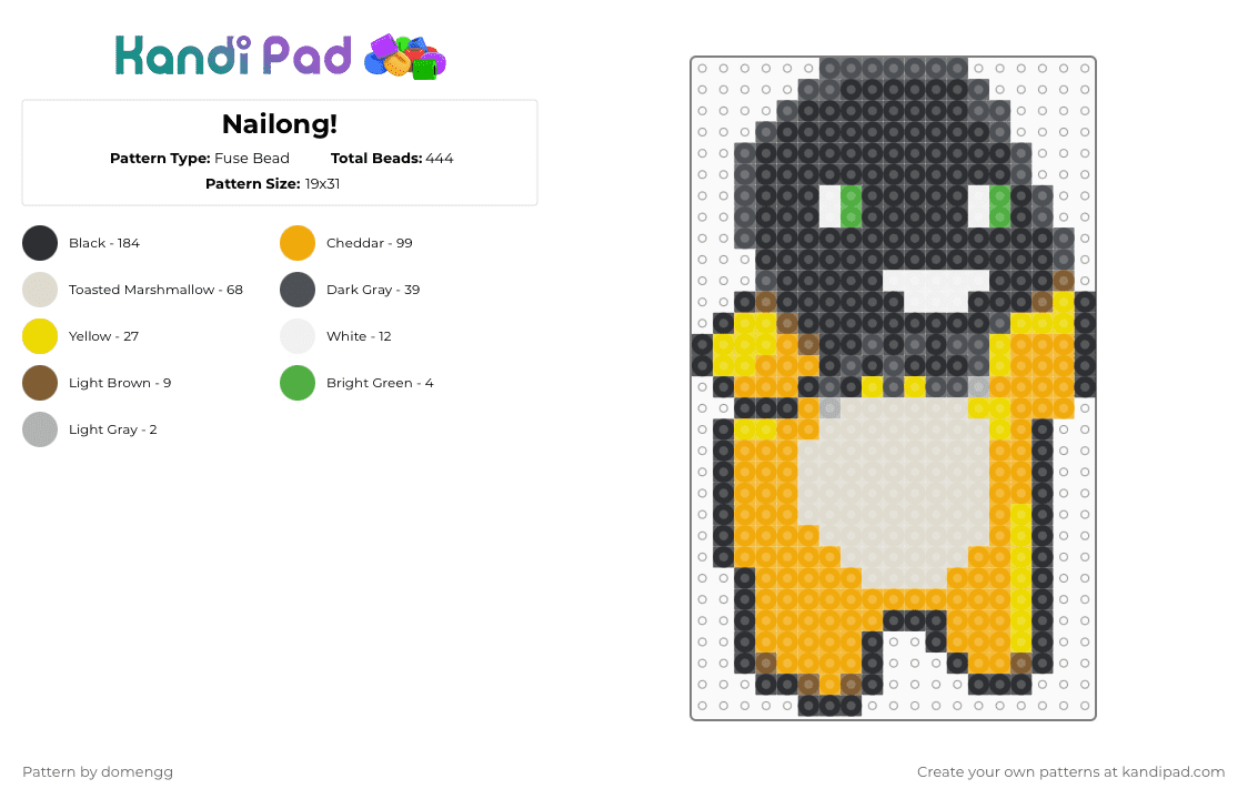 Nailong! - Fuse Bead Pattern by domengg on Kandi Pad - gray,orange,beige