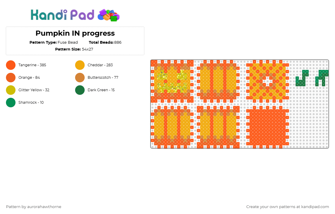 3D Jack O\'Lantern - Fuse Bead Pattern by aurorahawthorne on Kandi Pad - orange,halloween,pumpkin,3d,jackolantern