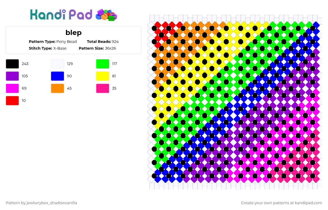 Blep Pony Bead Pattern - Kandi Pad | Kandi Patterns, Fuse Bead Patterns ...