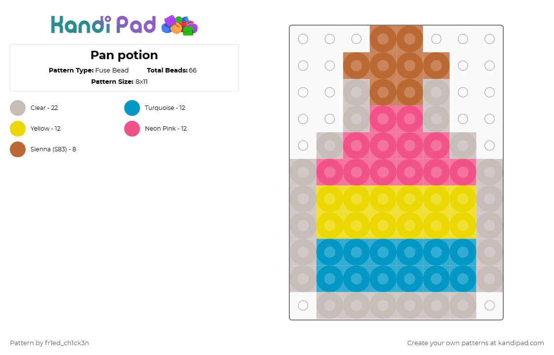 Pan potion - Fuse Bead Pattern by fr1ed_ch1ck3n on Kandi Pad - beige,perler,pride,pansexual,potion