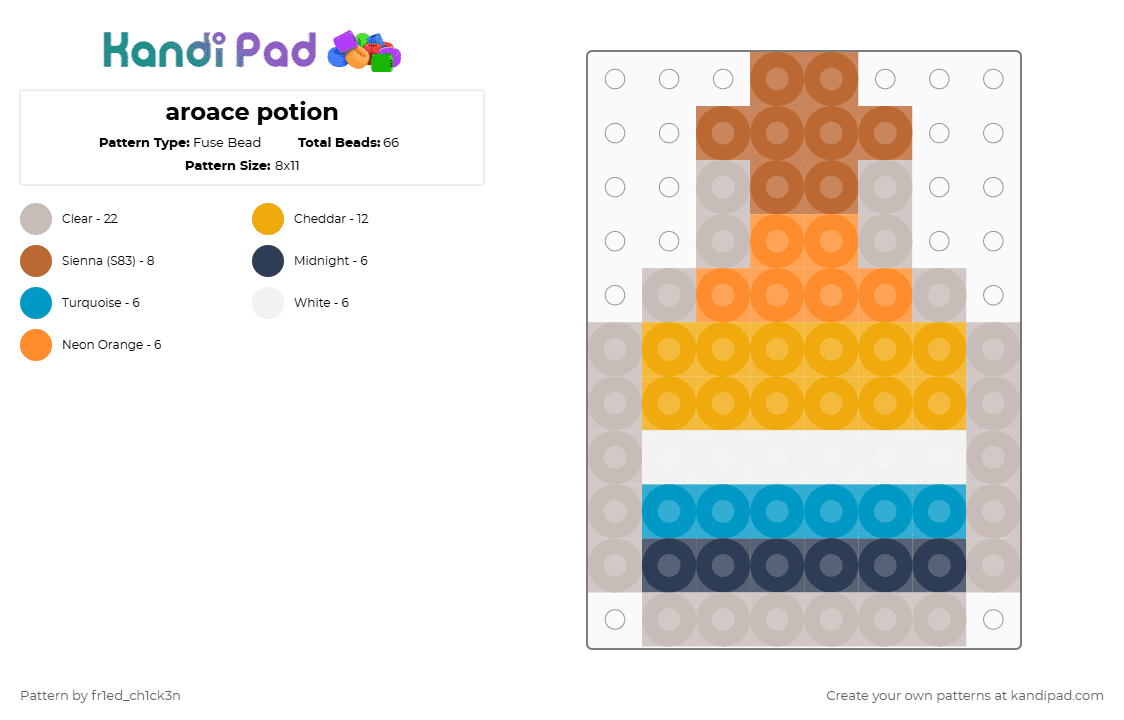 aroace potion - Fuse Bead Pattern by fr1ed_ch1ck3n on Kandi Pad - beige,orange,potion,pride,aroace,perler