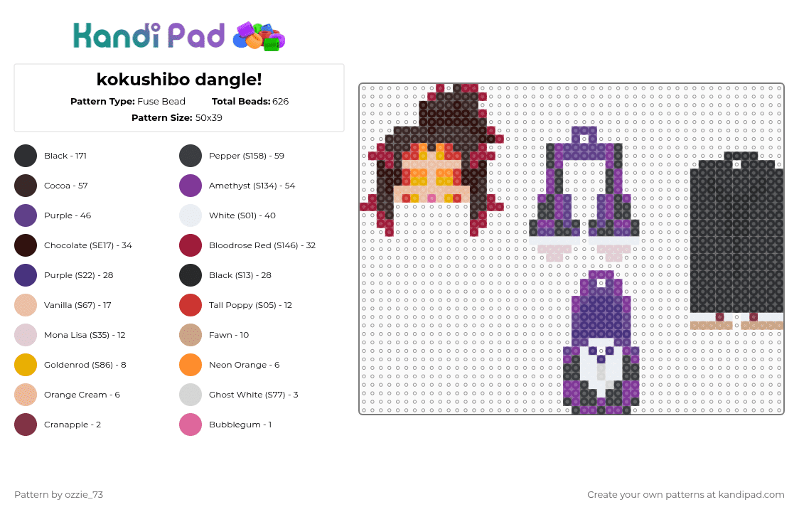 Kokushibo Dangle Fuse Bead Pattern Kandi Pad Kandi Patterns Fuse kokushibo-dangle-fuse-bead-pattern-kandi-pad-kandi-patterns-fuse