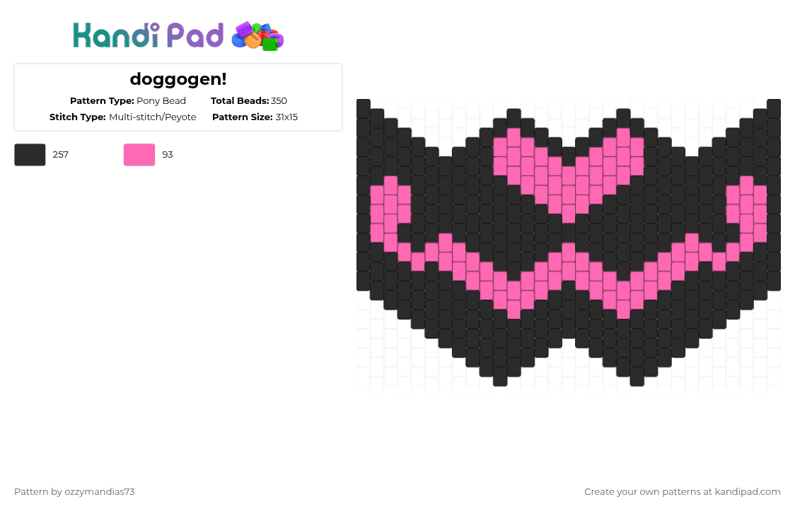 doggogen! - Pony Bead Pattern by ozzie_73 on Kandi Pad - black,pink,protogen,furry,fursona,dog,therian,tech