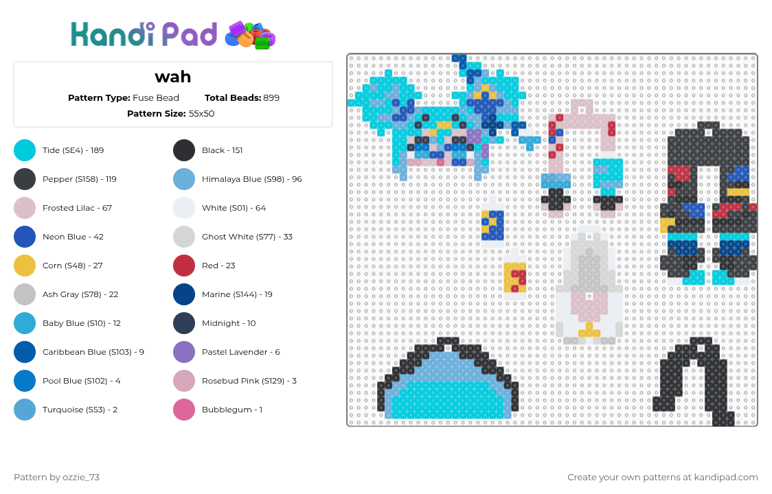 another color paint girl miku! - Fuse Bead Pattern by ozzie_73 on Kandi Pad - 