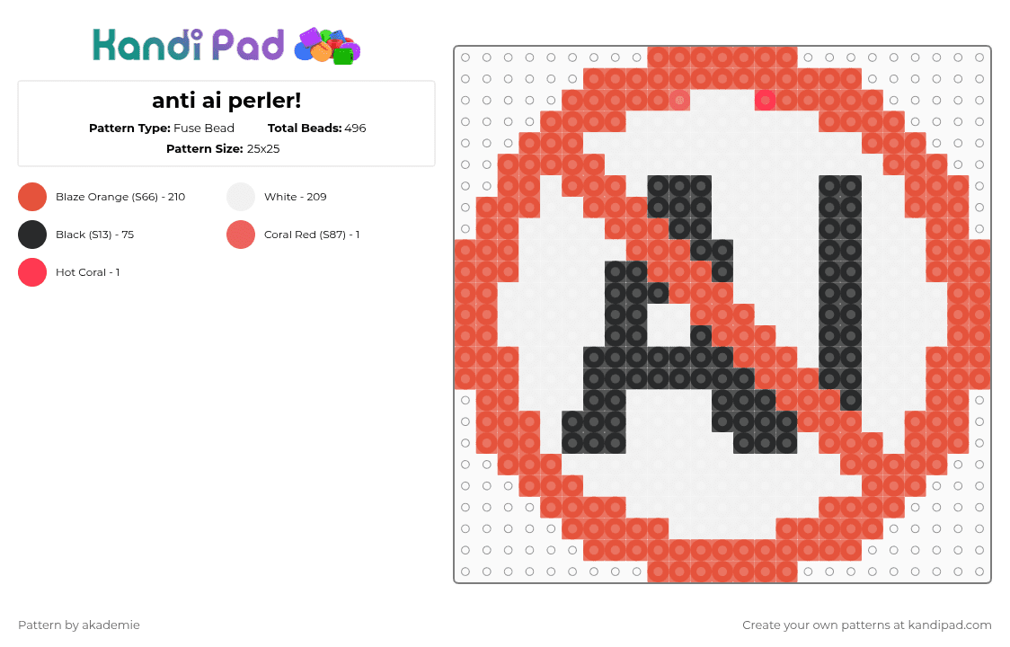 anti ai perler! - Fuse Bead Pattern by akademie on Kandi Pad - 
