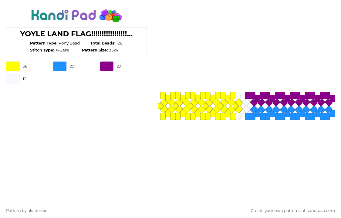 YOYLE LAND FLAG!!!!!!!!!!!!!!!!!!!!!!!!!!!!!!!!!!!!! - Pony Bead Pattern by akademie on Kandi Pad - yellow