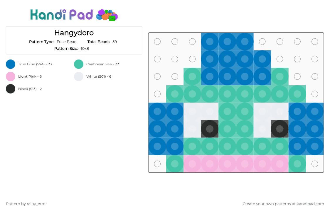 Hangydon - Fuse Bead Pattern by rainy_error on Kandi Pad - teal,blue