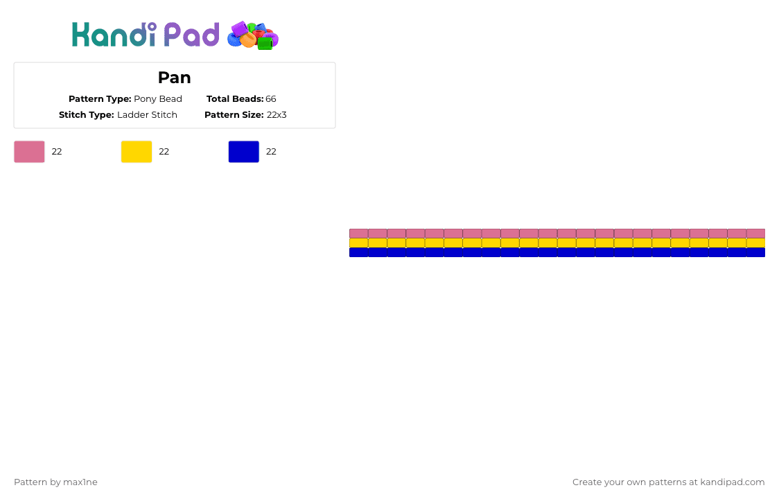 Pan - Pony Bead Pattern by max1ne on Kandi Pad - pink,yellow,purple