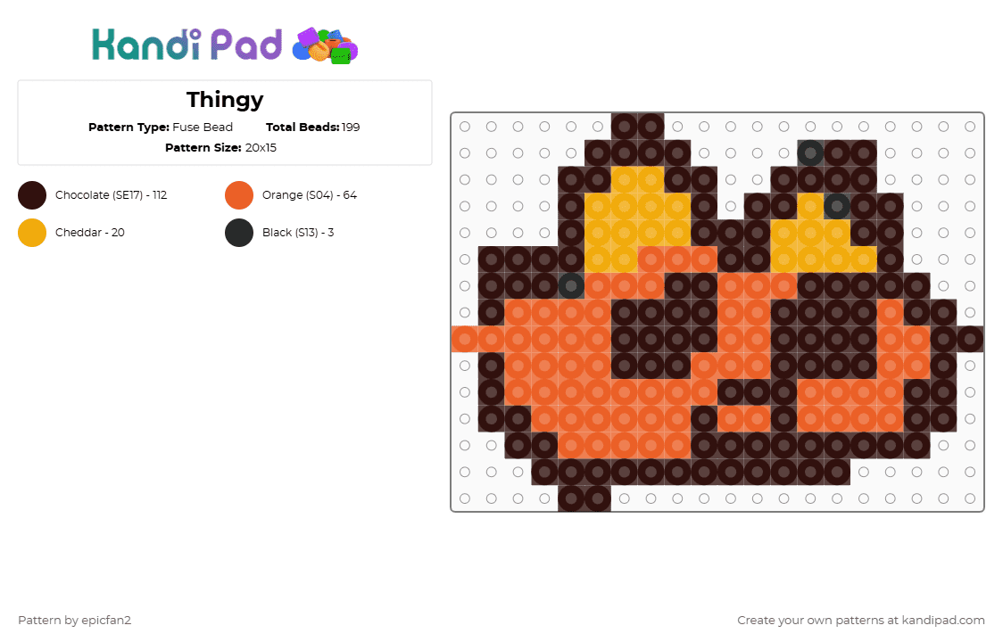 Thingy - Fuse Bead Pattern by epicfan2 on Kandi Pad - brown,orange