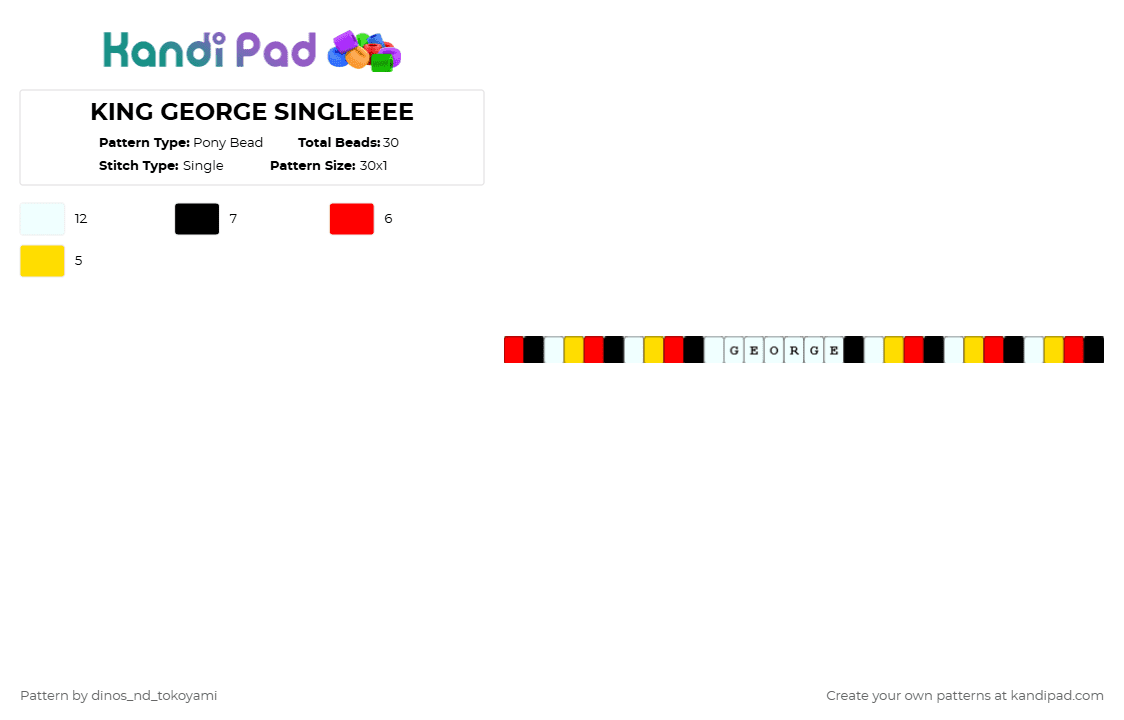 George Pony Bead Patterns - Gallery - Kandi Pad | Kandi Patterns, Fuse ...