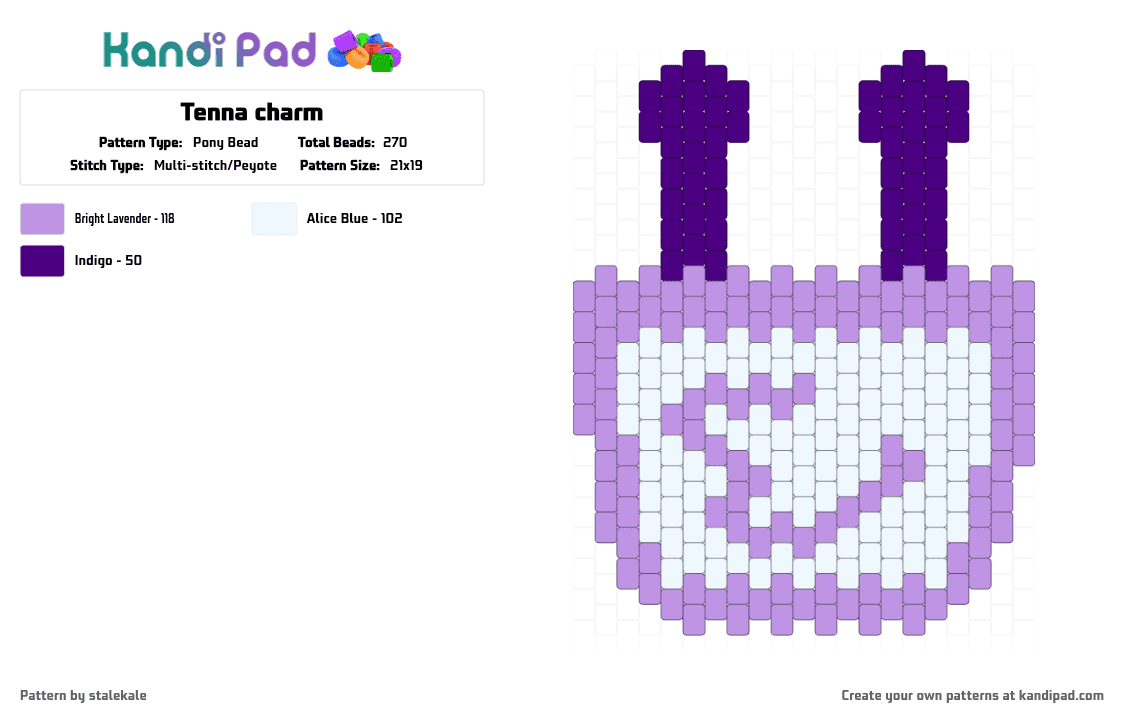Tenna charm - Pony Bead Pattern by stalekale on Kandi Pad - blue, deltarune, deltarune chapter 3, pink, purple, spamtenna, tenna, toby fox, white