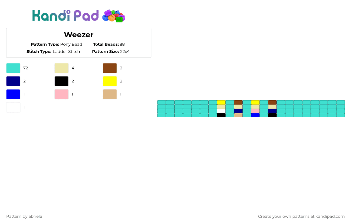 Weezer - Pony Bead Pattern by abriela on Kandi Pad - light blue