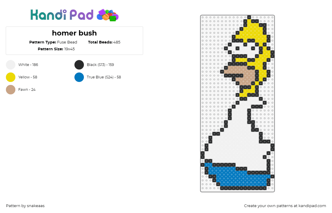 homer bush - Fuse Bead Pattern by snakeaas on Kandi Pad - homer simpson,meme,whimsical,scene,cartoonish,retreat,bushes,popular