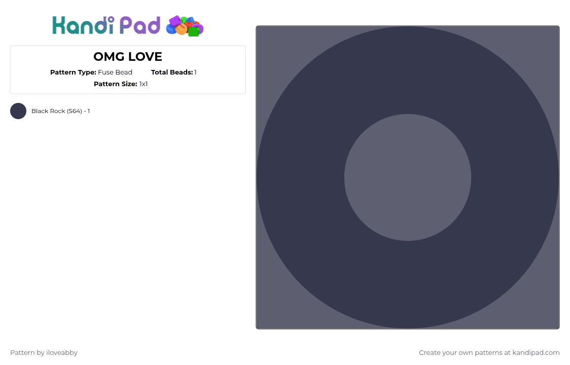 OMG LOVE - Fuse Bead Pattern by iloveabby on Kandi Pad - 